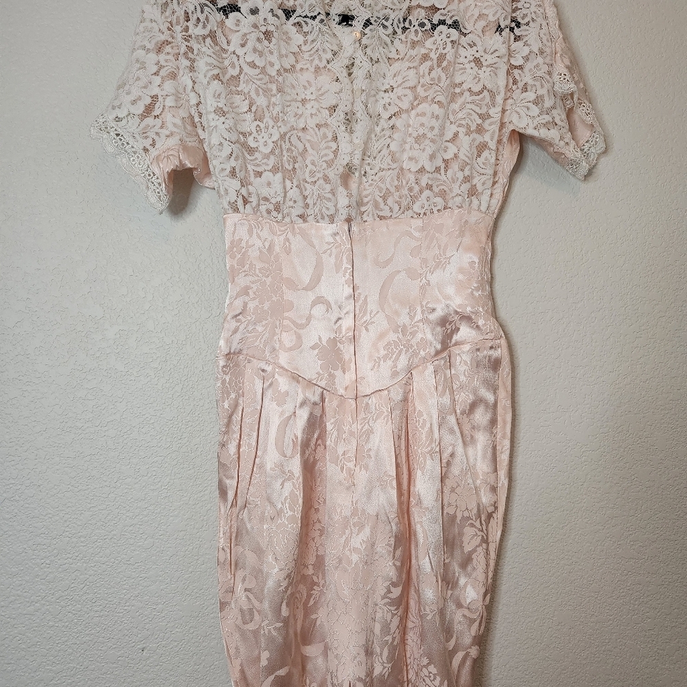Vintage Jessica McClintock pleated coquette fairy core cottage core lace dress - Picture 8 of 13